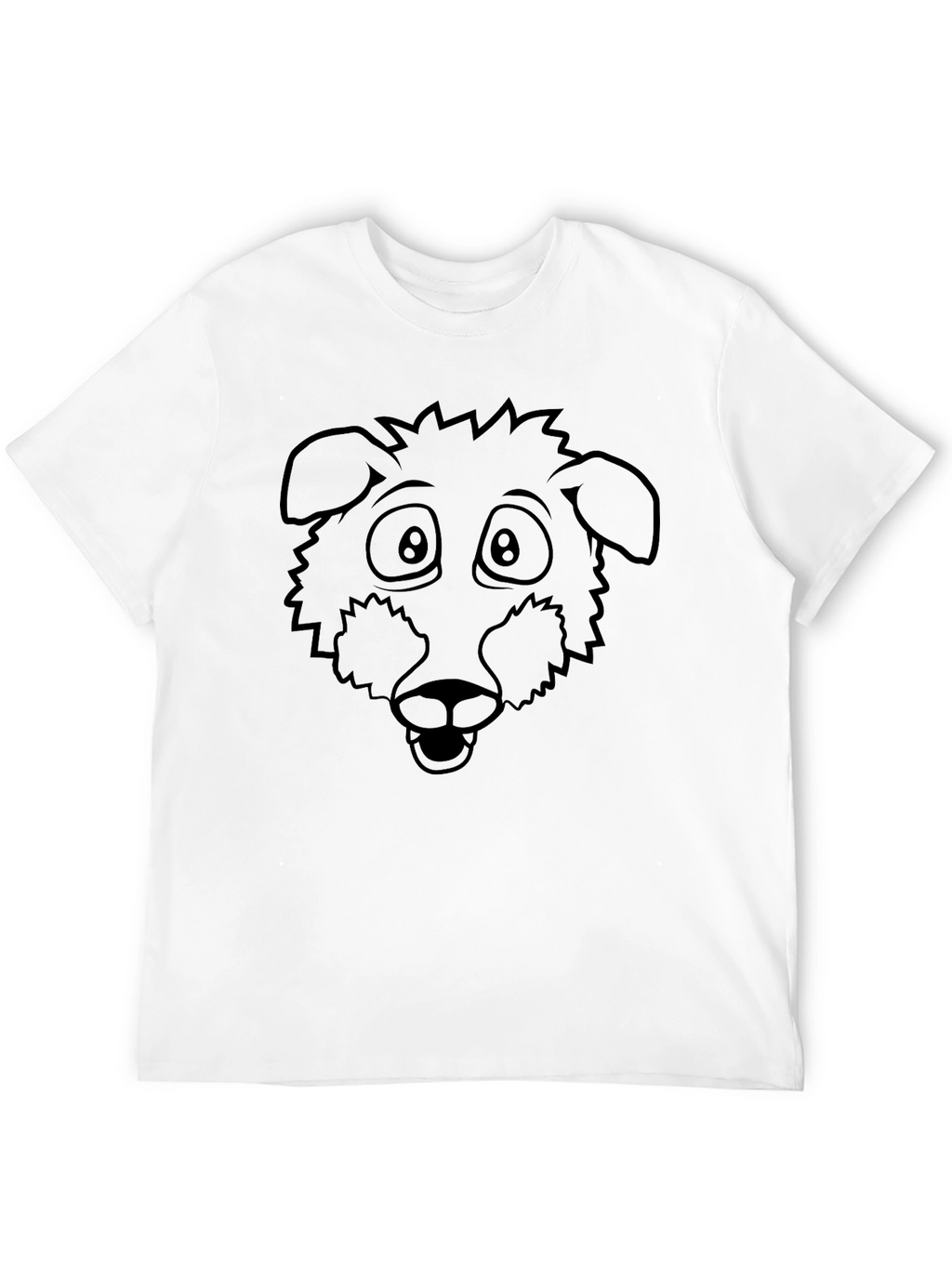 Cartoon Dog Graphic Tee - Black Unisex T-Shirt