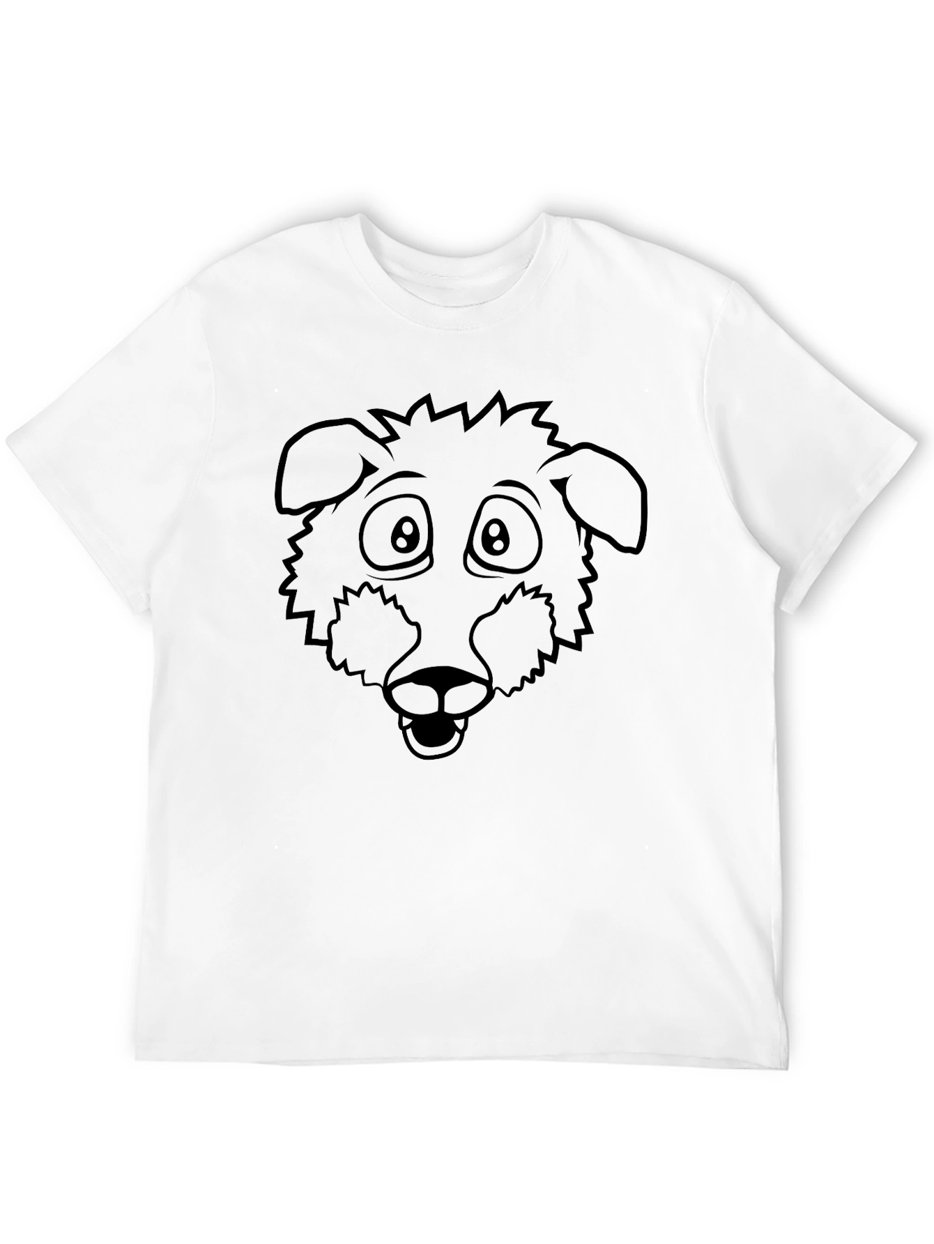 Cartoon Dog Graphic Tee - Black Unisex T-Shirt