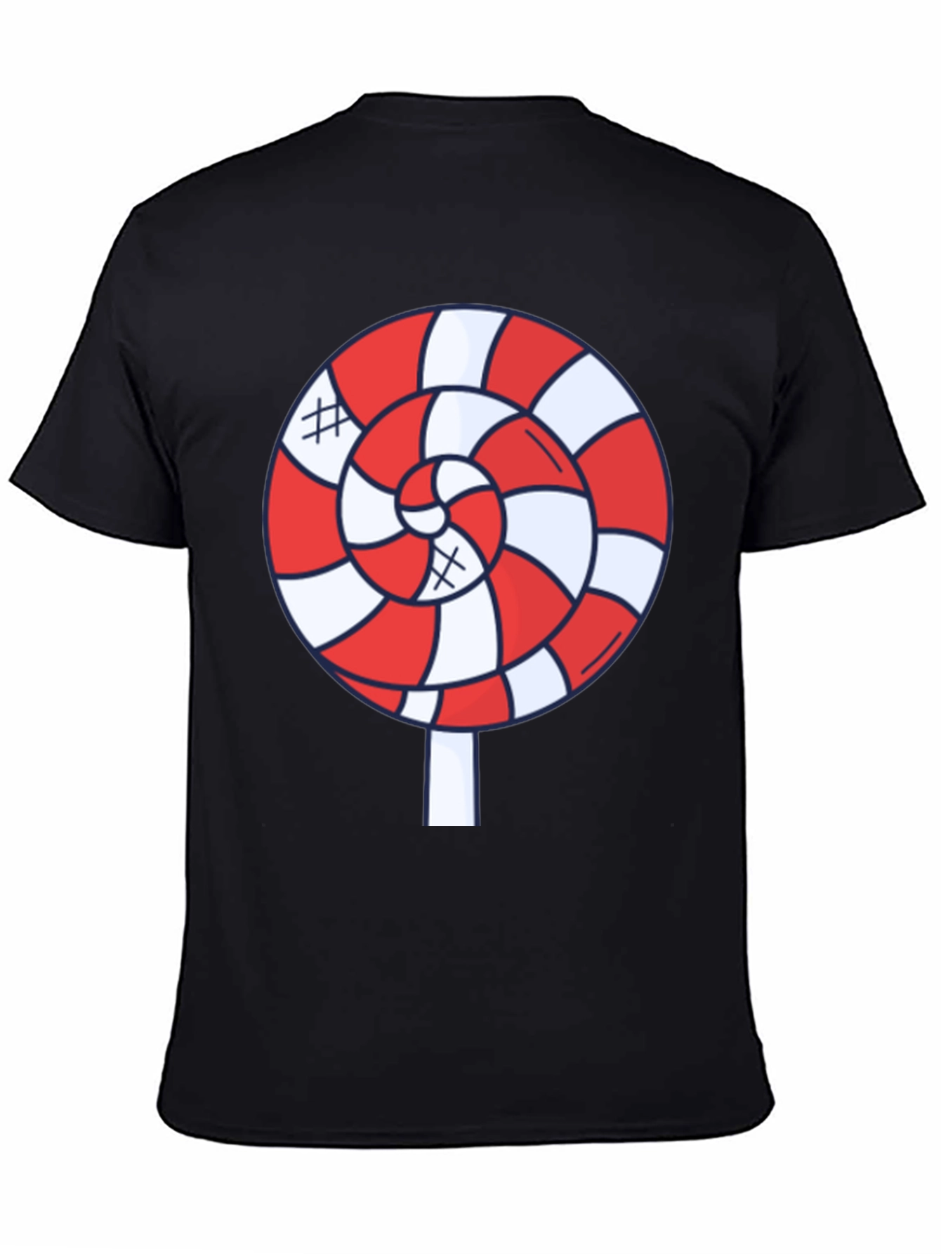 Candy Swirl Graphic Tee - Fun Black T-Shirt