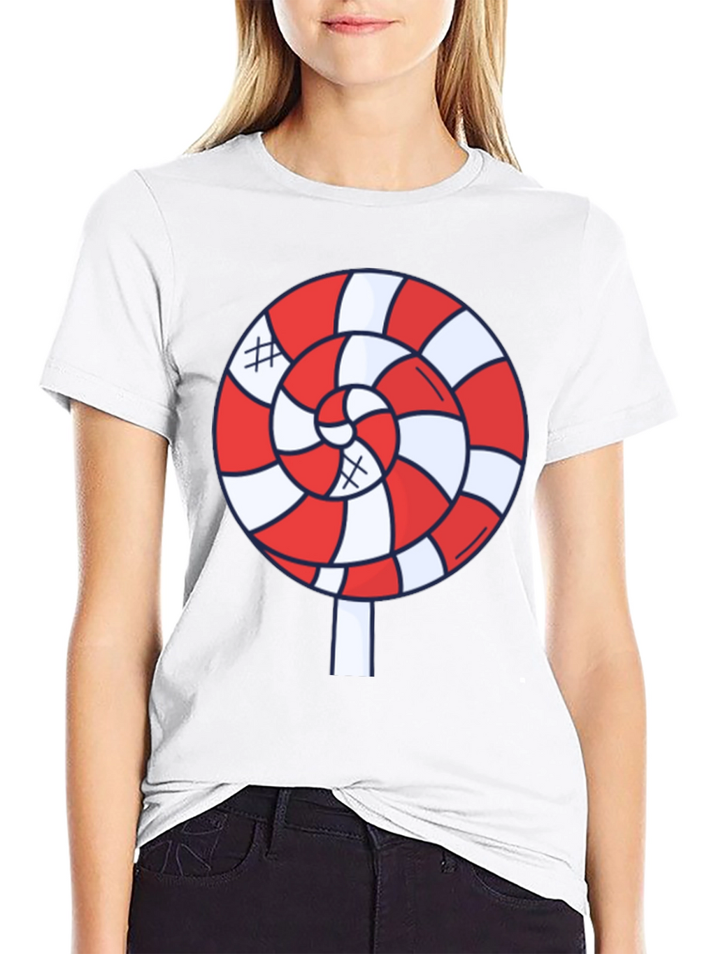 Candy Swirl Graphic Tee - Fun Black T-Shirt
