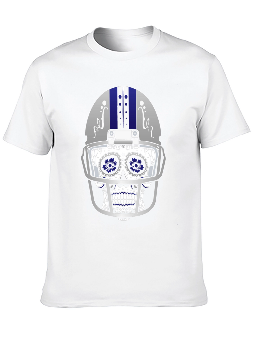 Sugar Skull Football Helmet Graphic T-Shirt