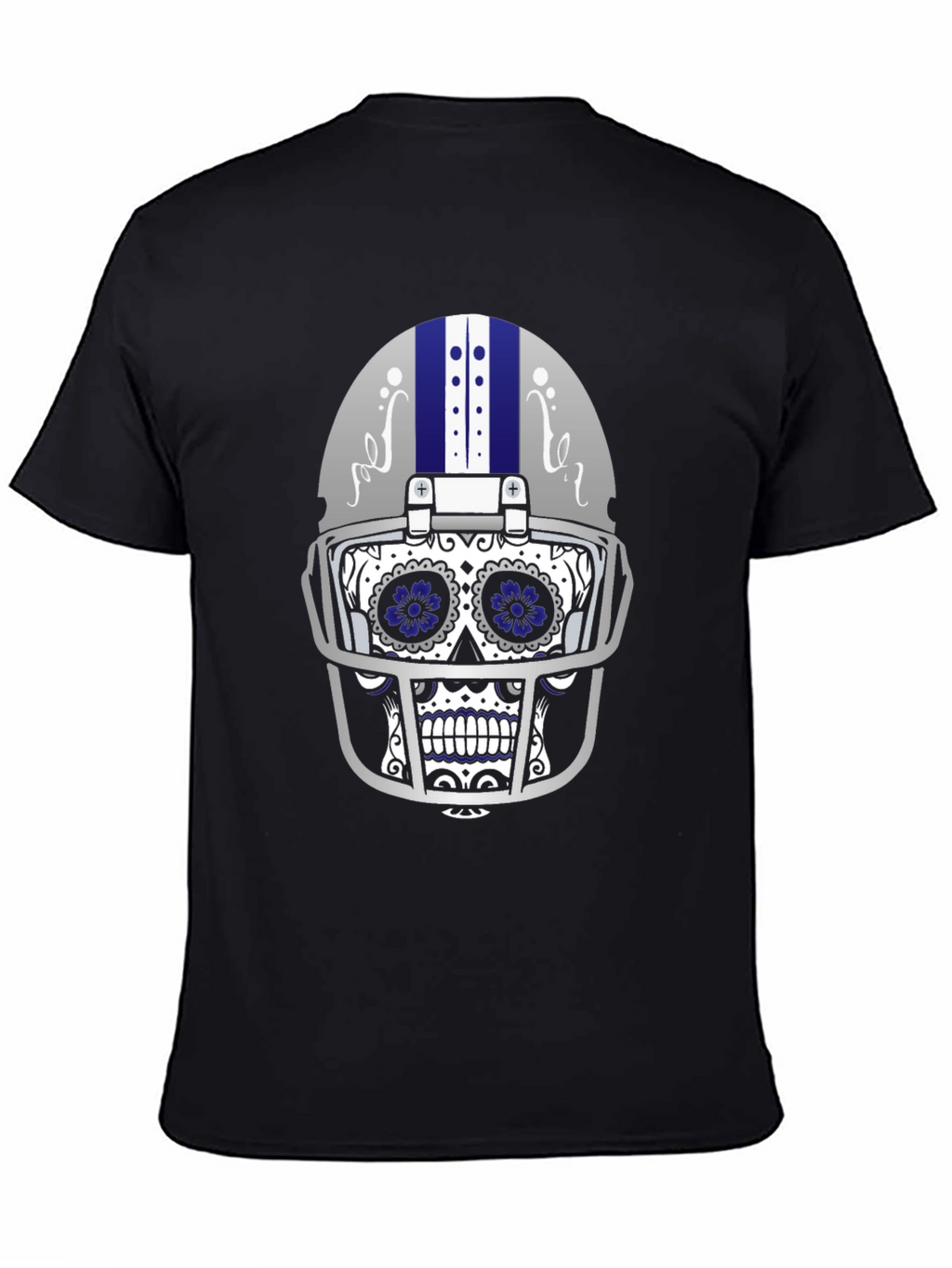 Sugar Skull Football Helmet Graphic T-Shirt