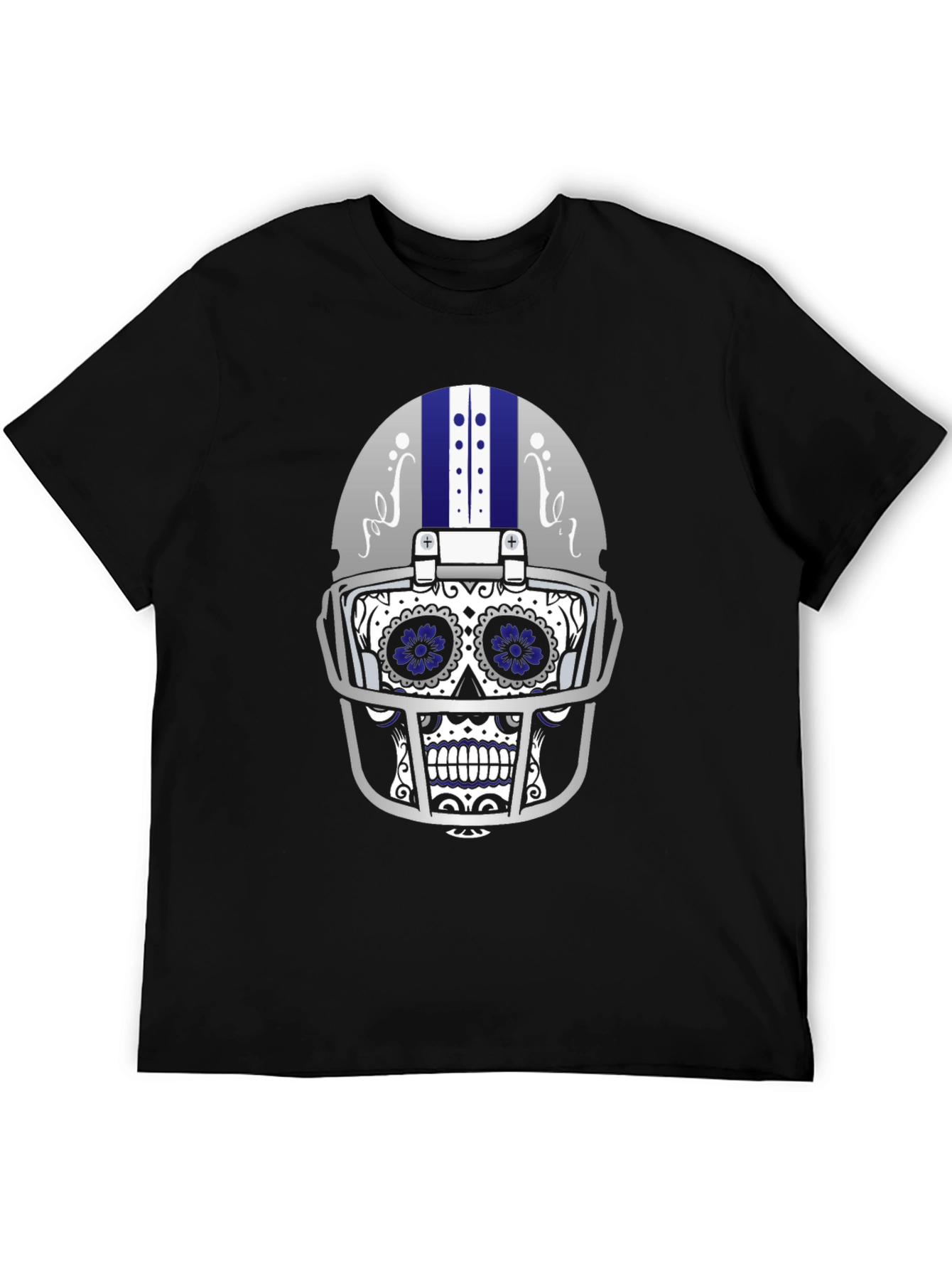 Sugar Skull Football Helmet Graphic T-Shirt
