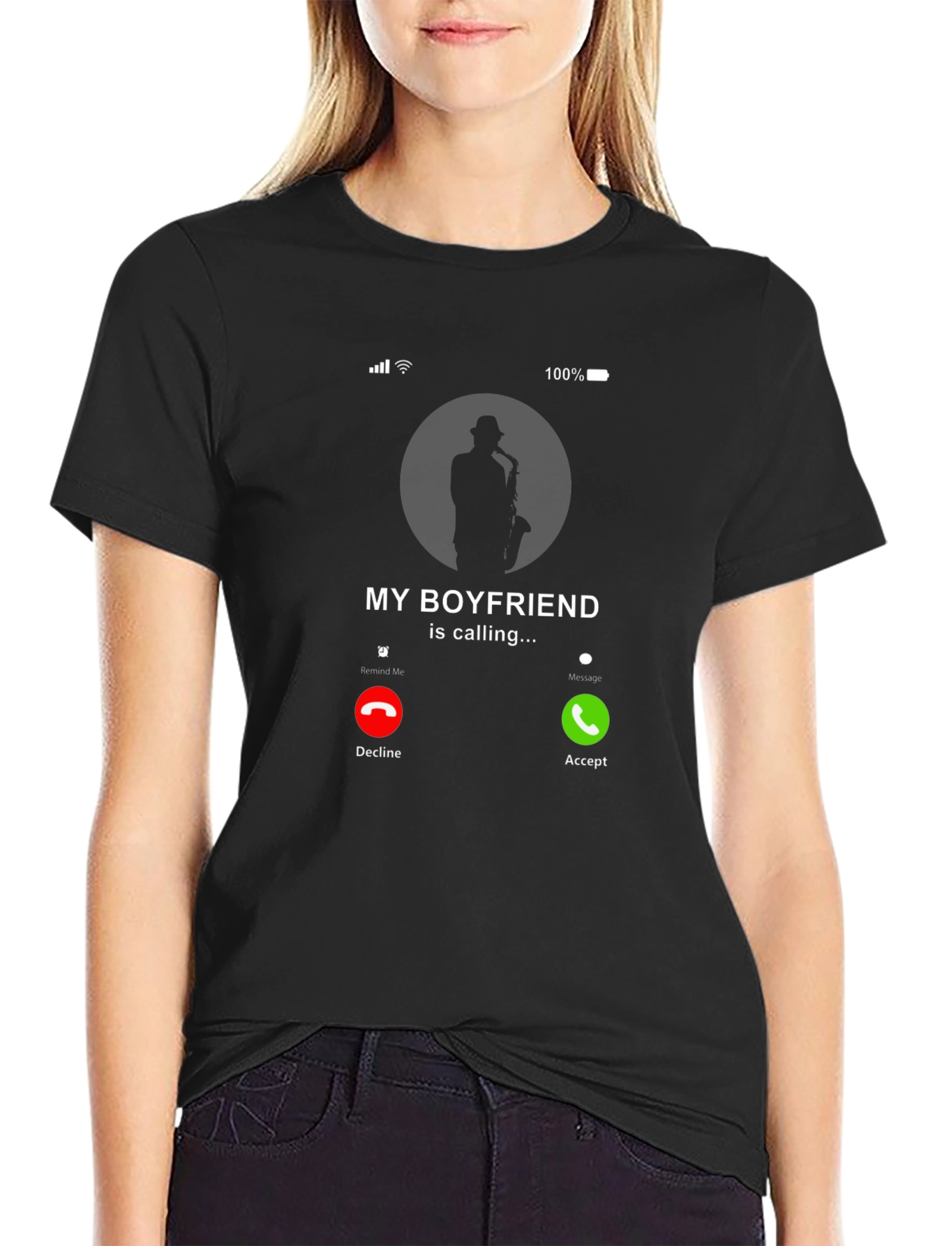 Saxophone Boyfriend Calling T-Shirt