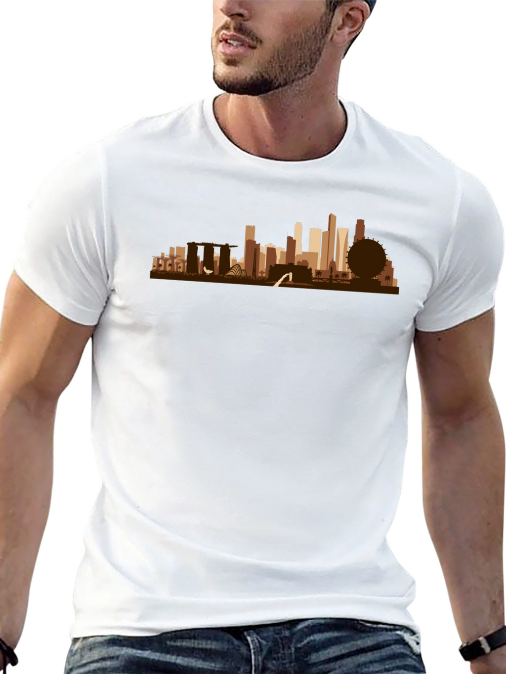 Singapore Skyline Graphic T-Shirt