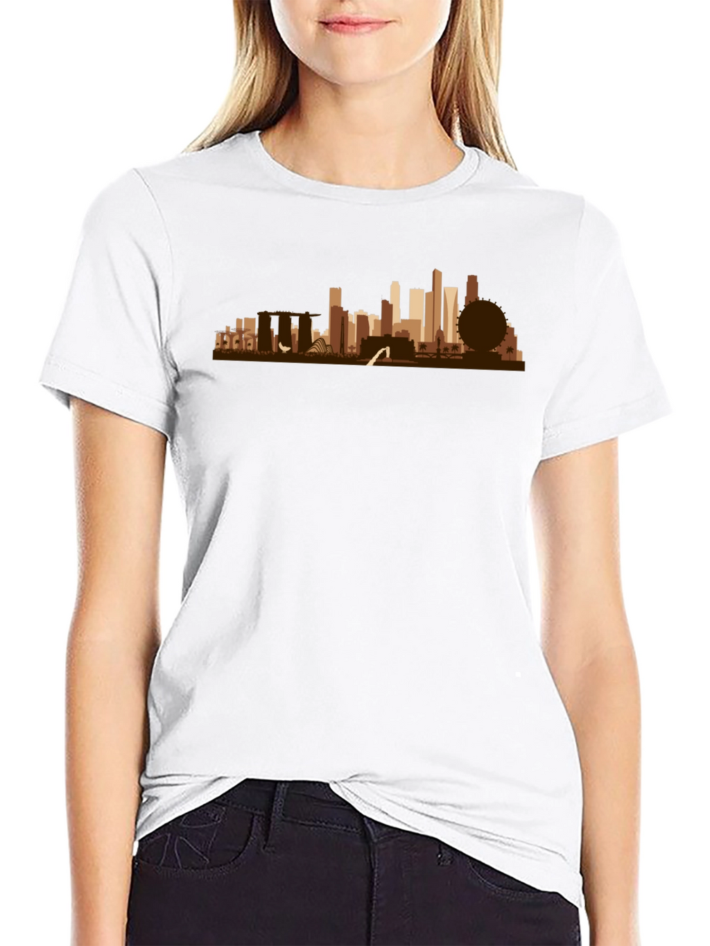 Singapore Skyline Graphic T-Shirt