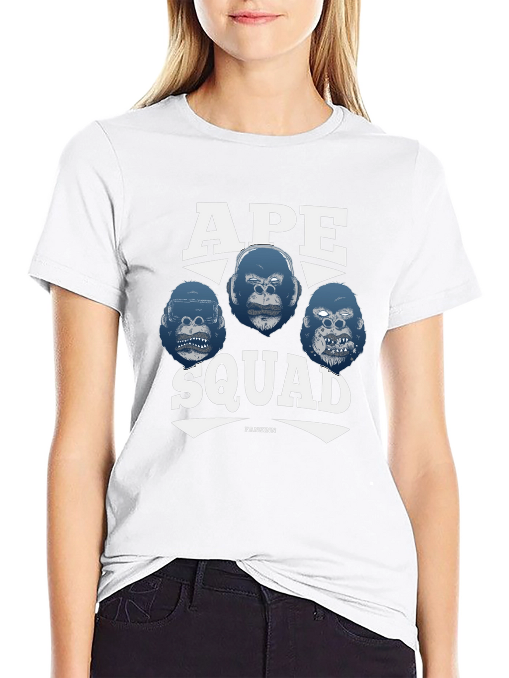 Ape Squad Graphic T-Shirt - Black Crew Neck Tee