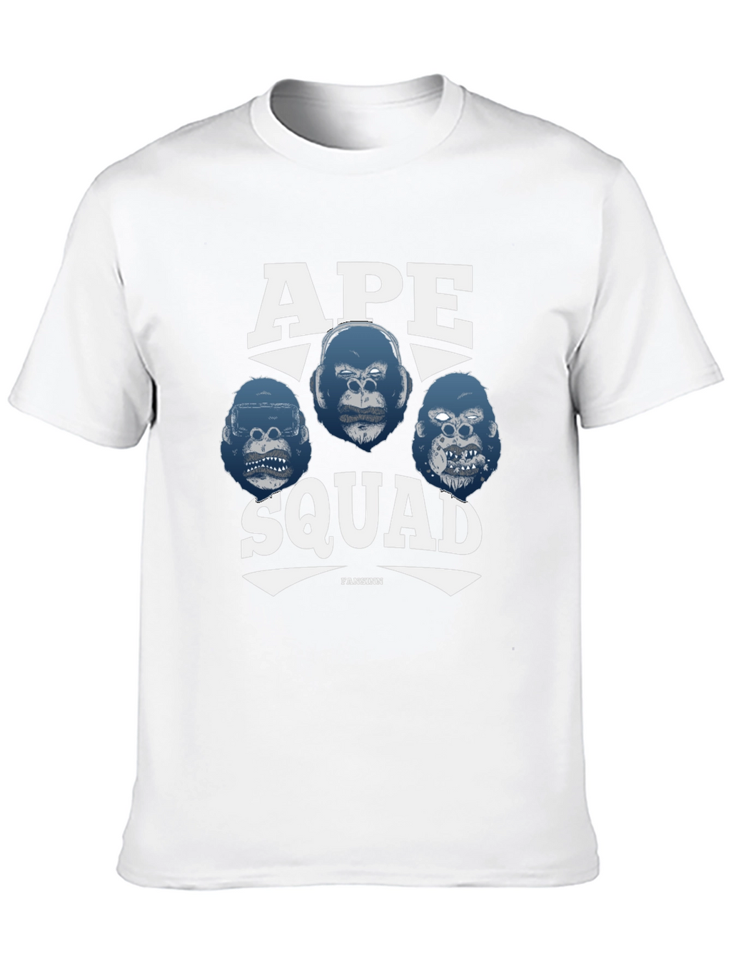Ape Squad Graphic T-Shirt - Black Crew Neck Tee