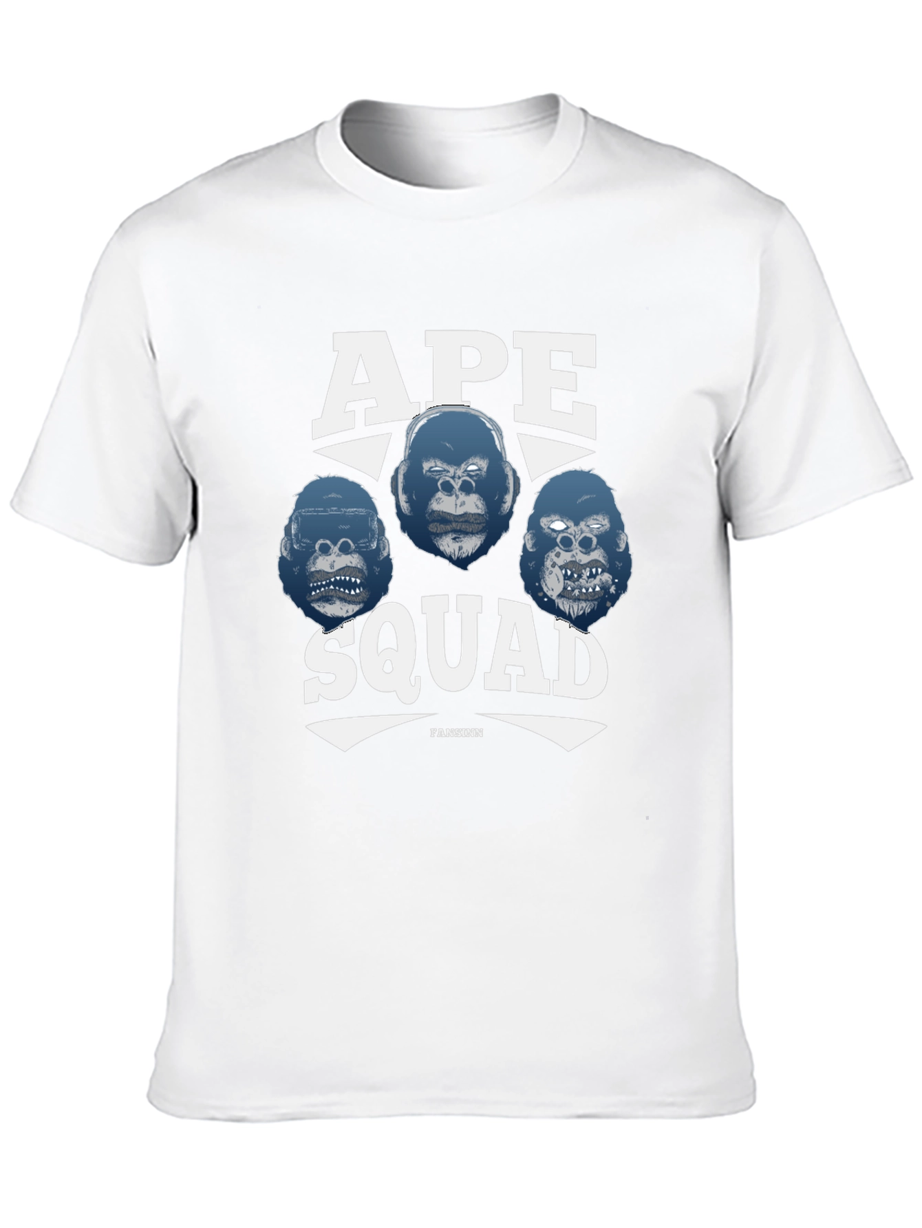 Ape Squad Graphic T-Shirt - Black Crew Neck Tee