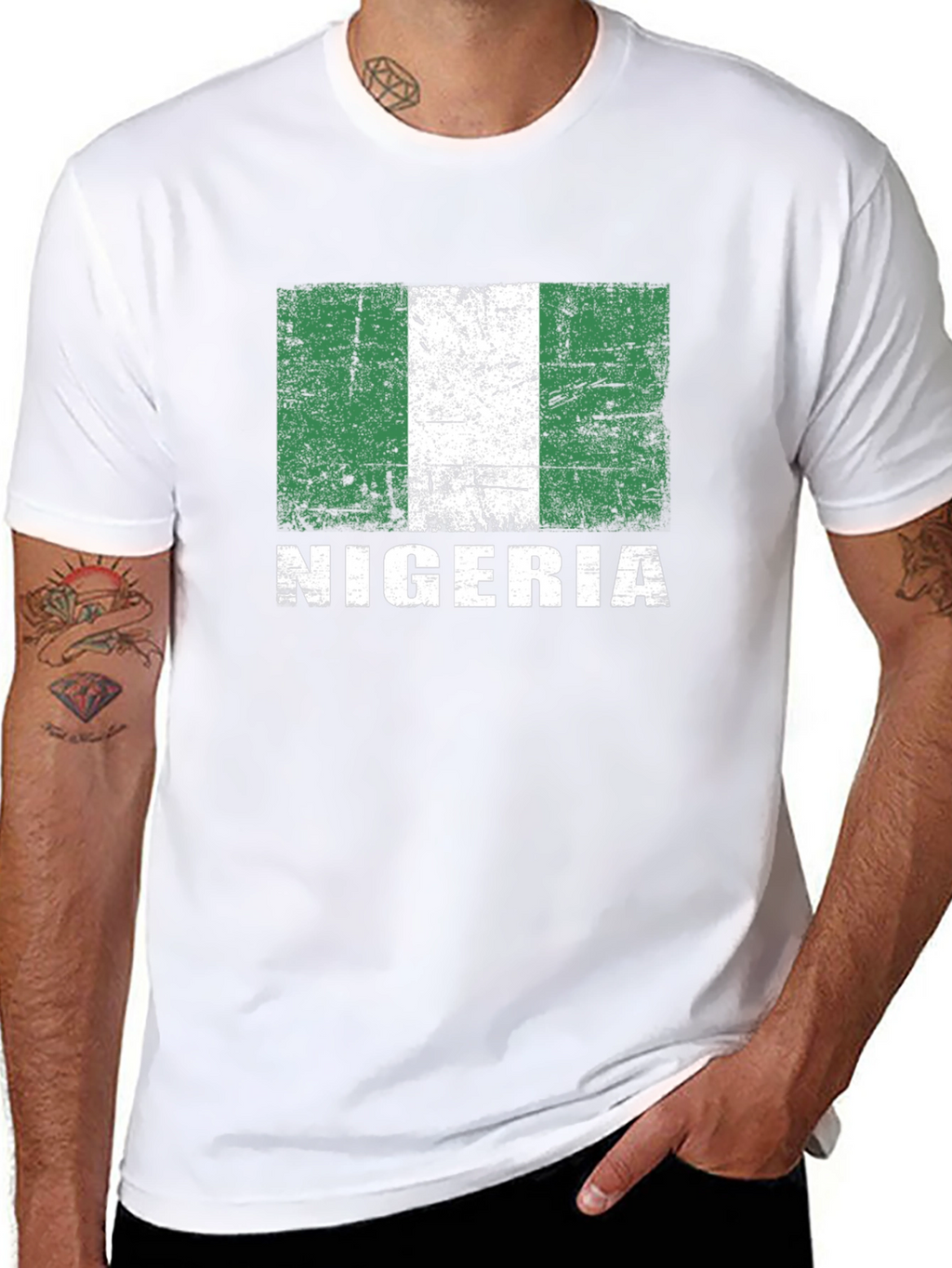 Nigeria Flag T-Shirt - Distressed Graphic Tee