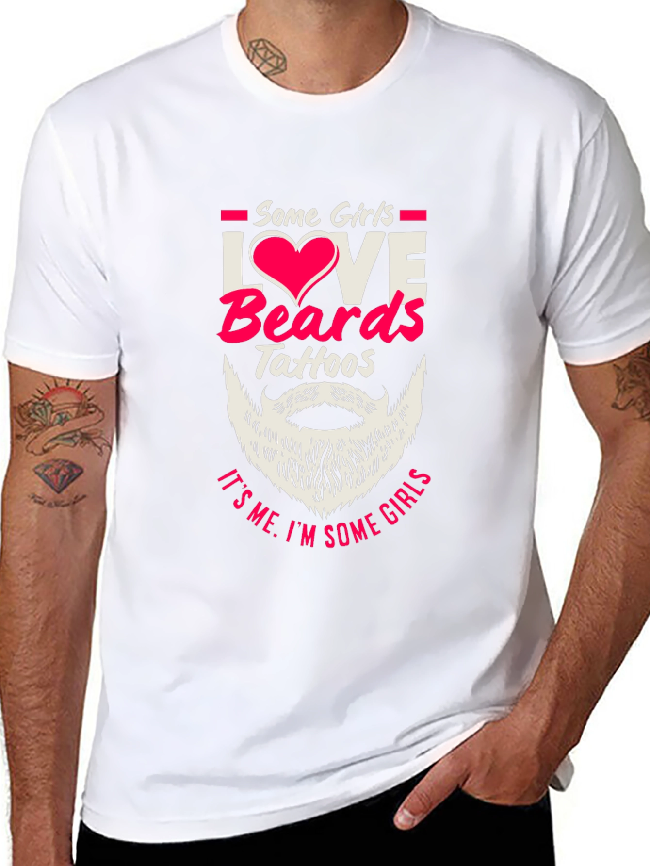 Love Beards Tattoos Funny Graphic Tee