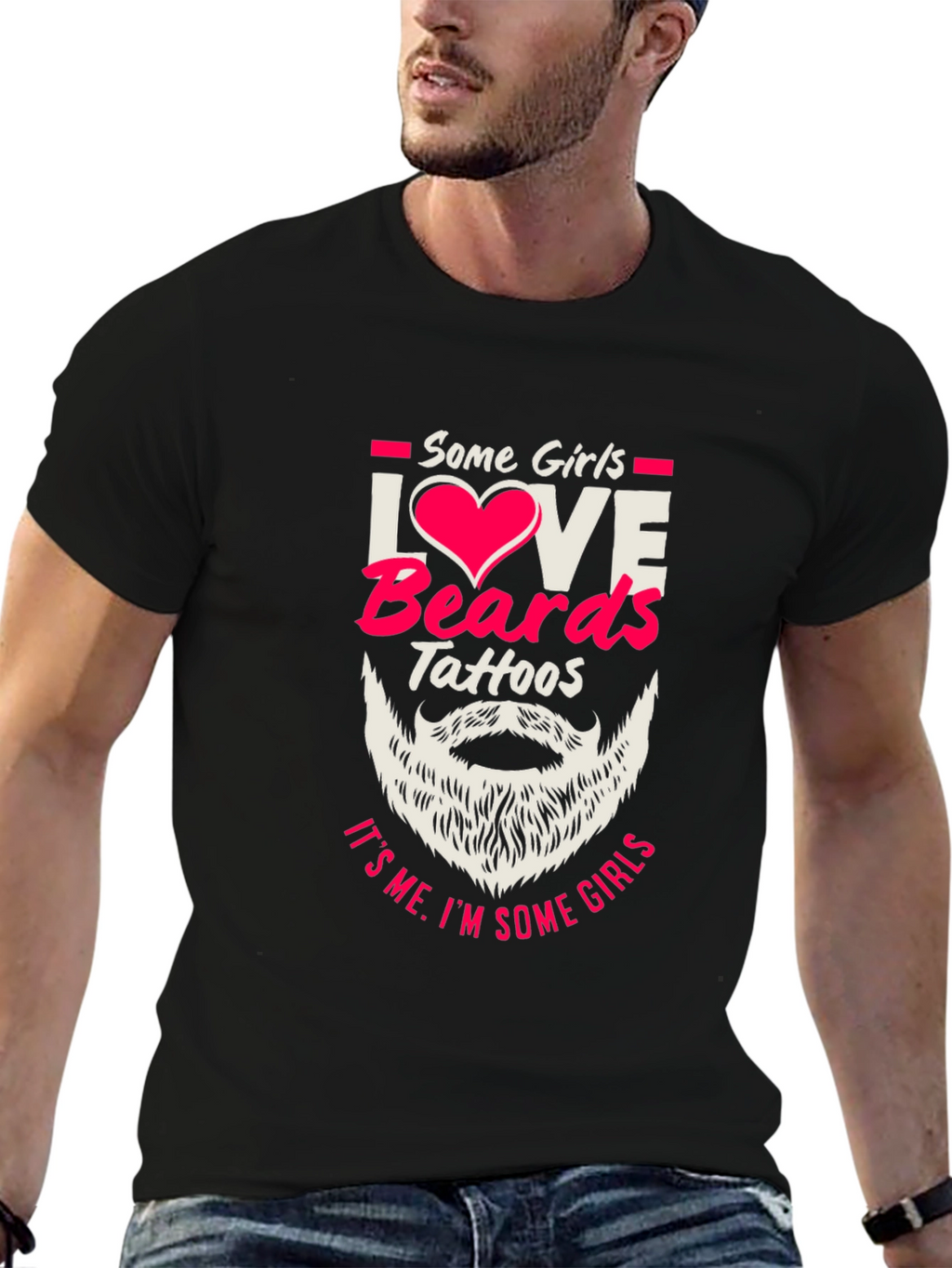 Love Beards Tattoos Funny Graphic Tee