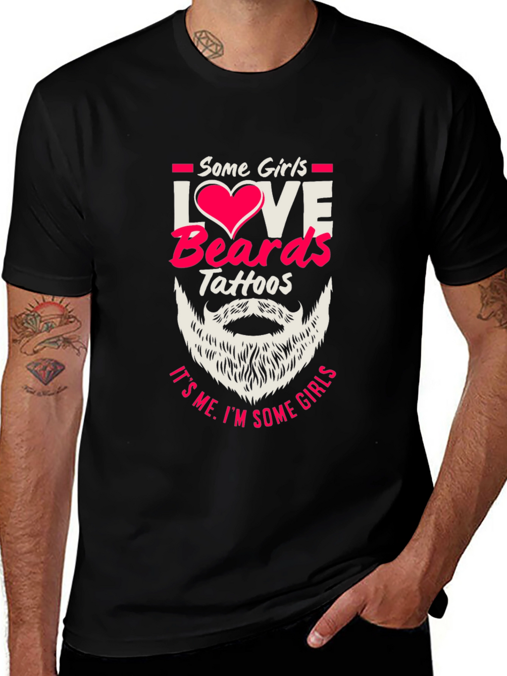 Love Beards Tattoos Funny Graphic Tee