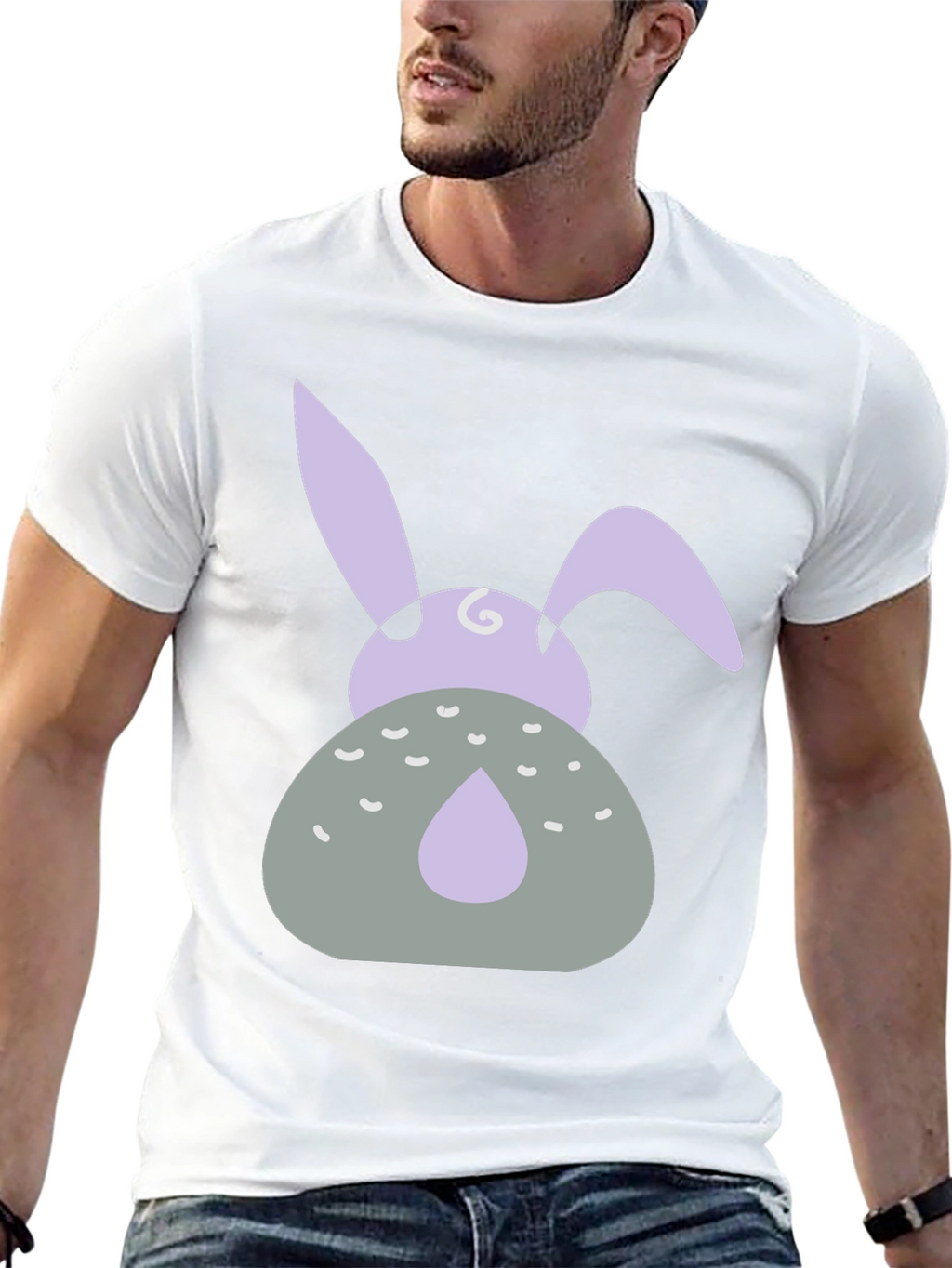 Easter Bunny Graphic Tee - Black
