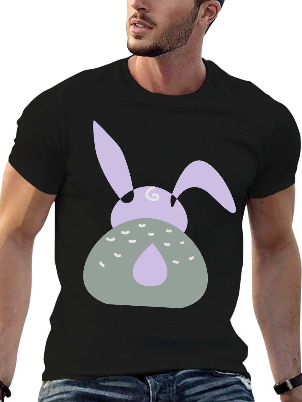 Easter Bunny Graphic Tee - Black