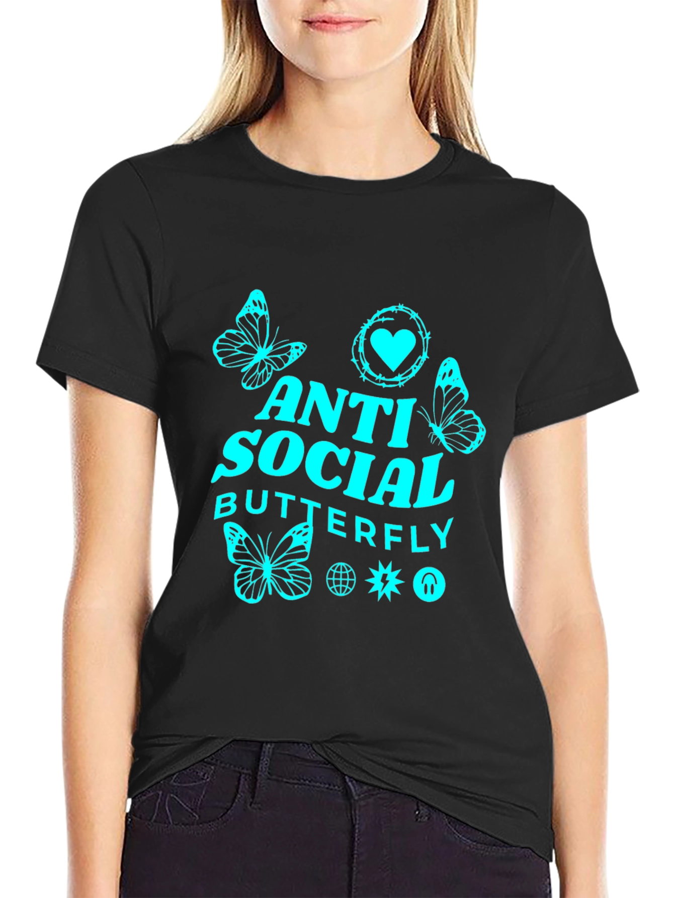 Anti-Social Butterfly Graphic Tee