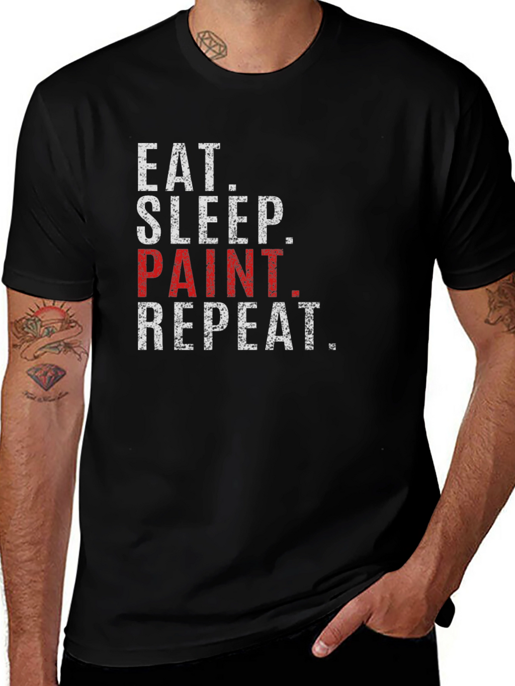 Eat Sleep Paint Repeat Graphic T-Shirt