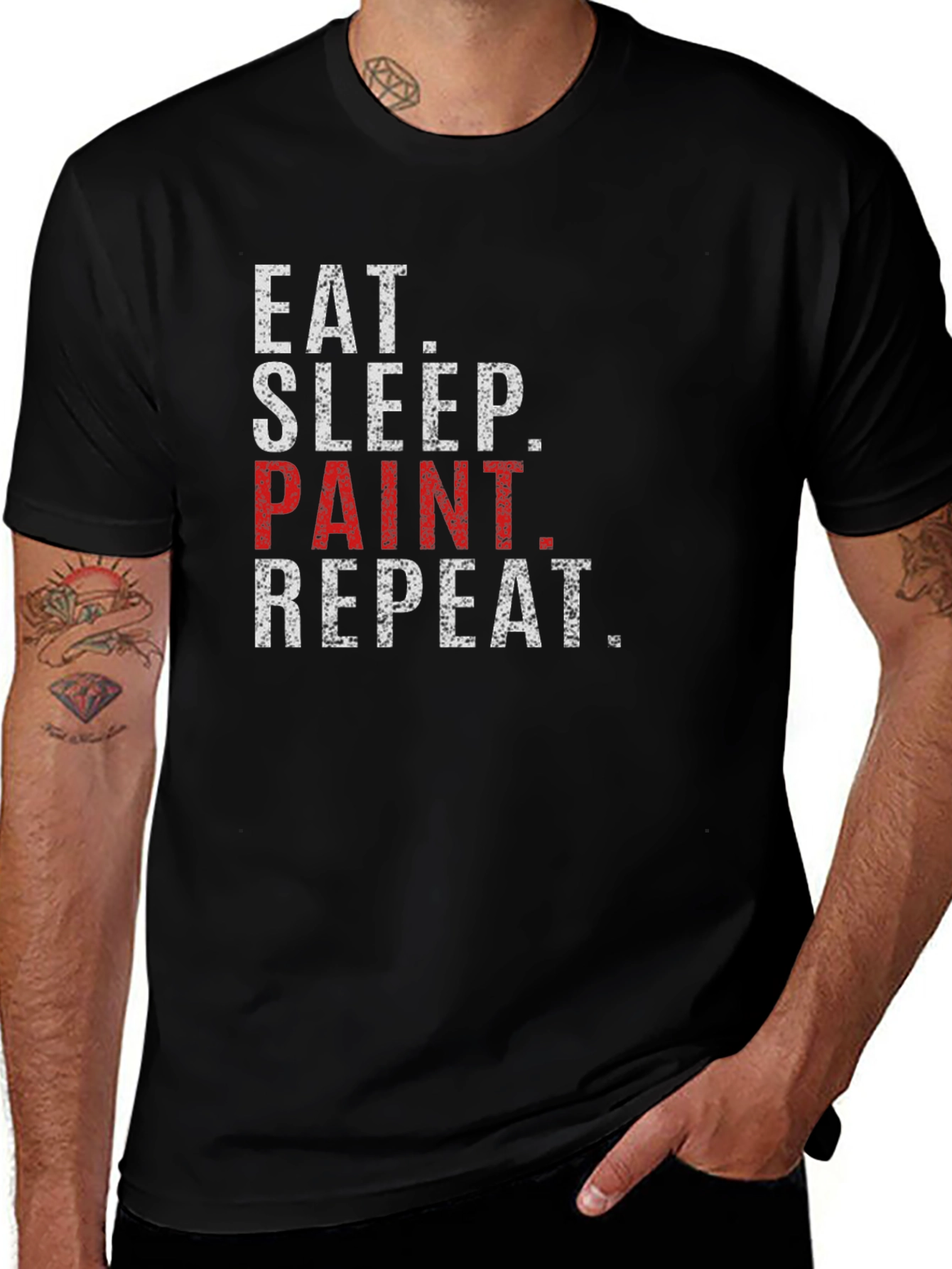 Eat Sleep Paint Repeat Graphic T-Shirt