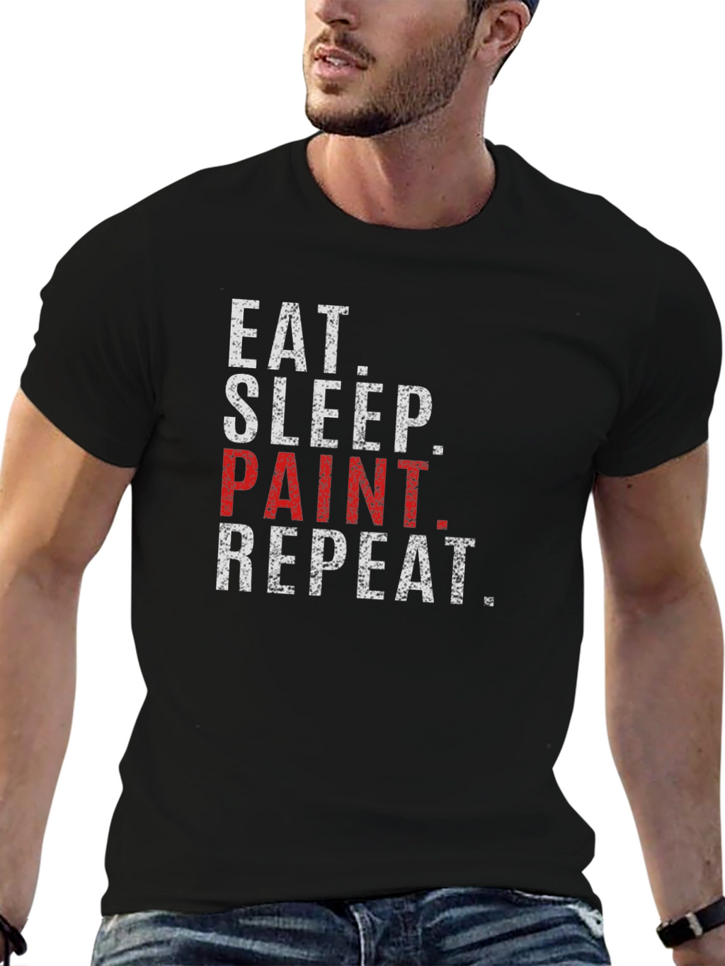 Eat Sleep Paint Repeat Graphic T-Shirt