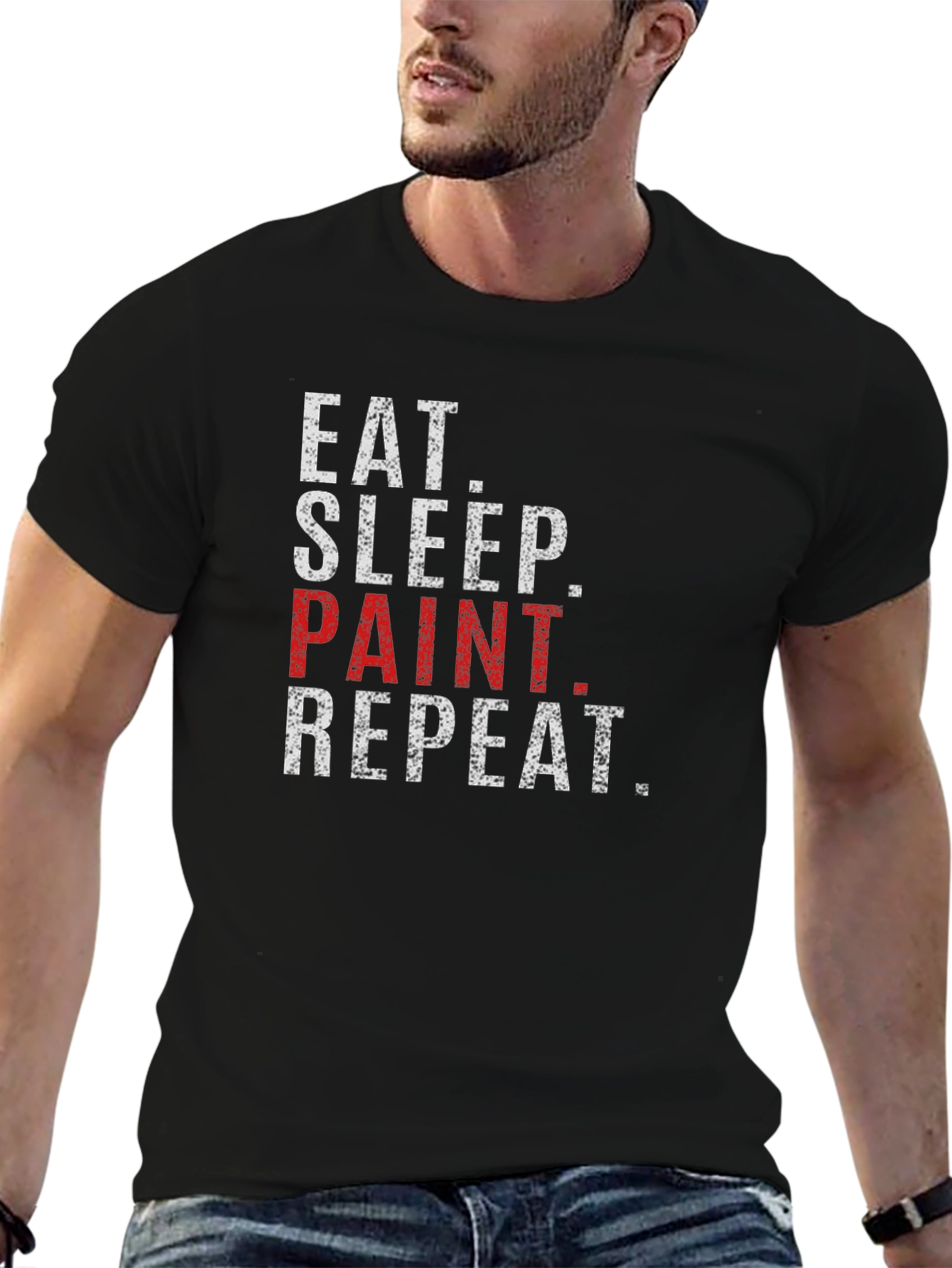 Eat Sleep Paint Repeat Graphic T-Shirt