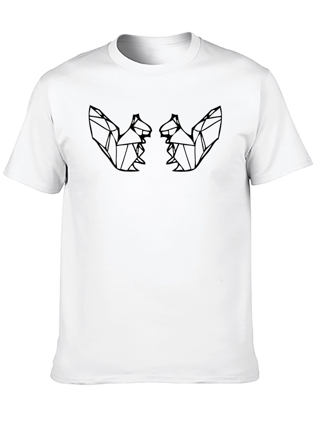 Geometric Squirrel Graphic Tee - Mens Black T-Shirt