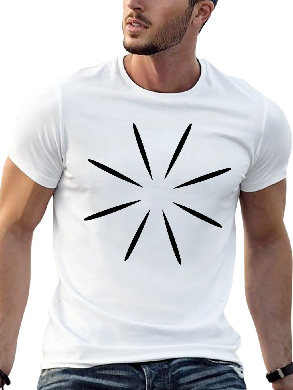 Abstract Starburst Graphic Black T-Shirt
