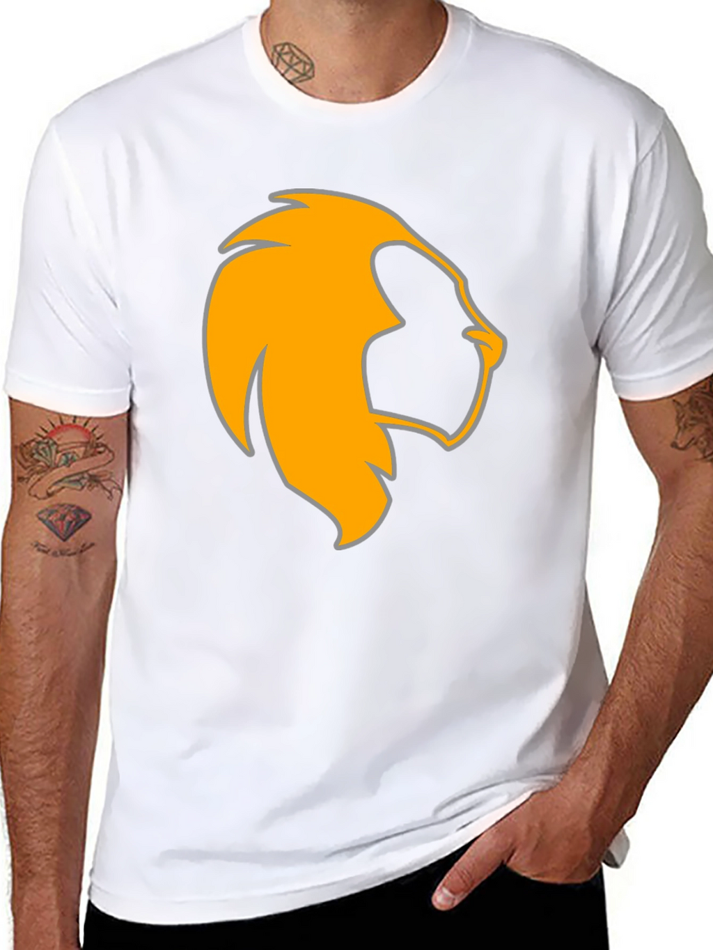 Lion Head Graphic Black Tee - Bold & Stylish