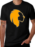Lion Head Graphic Black Tee - Bold & Stylish