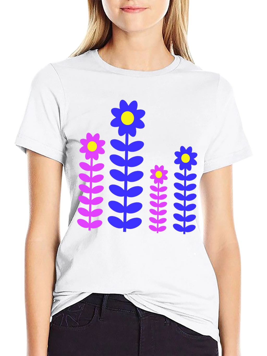 Retro Flower Print T-Shirt