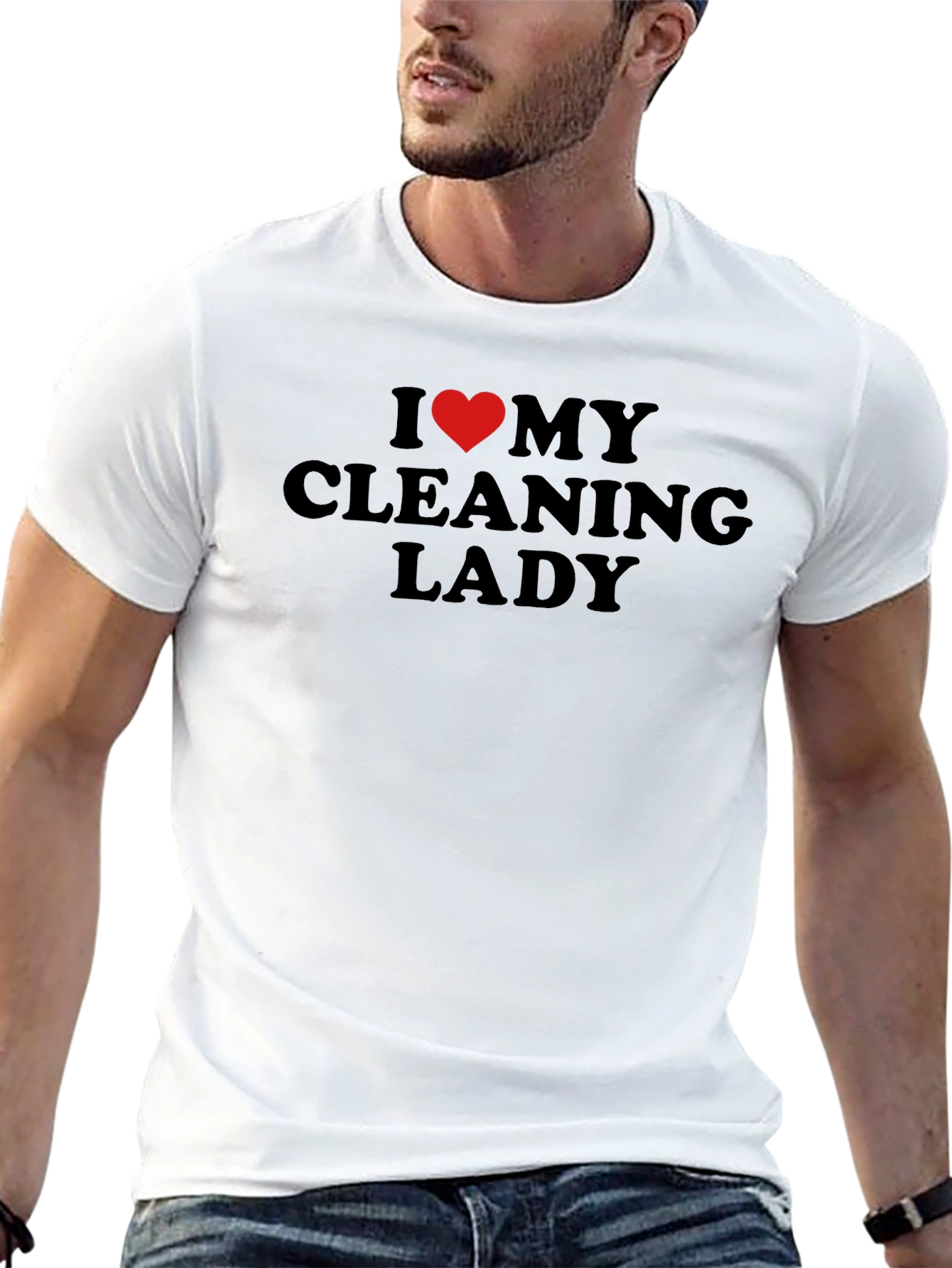 I Love My Cleaning Lady Black T-Shirt
