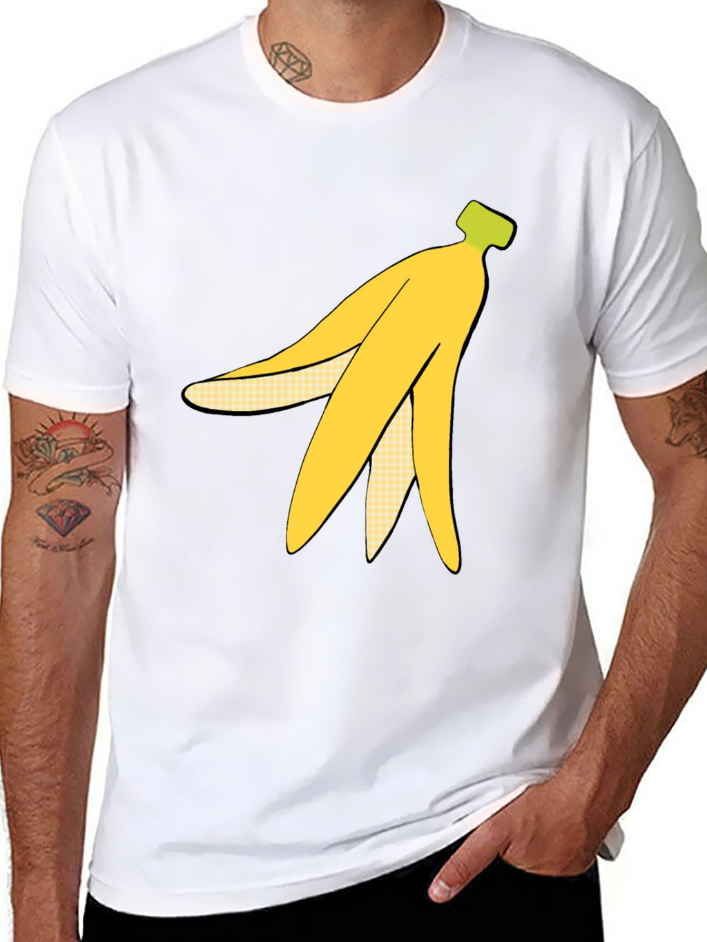 Banana Peel Graphic Tee - Quirky Black T-Shirt