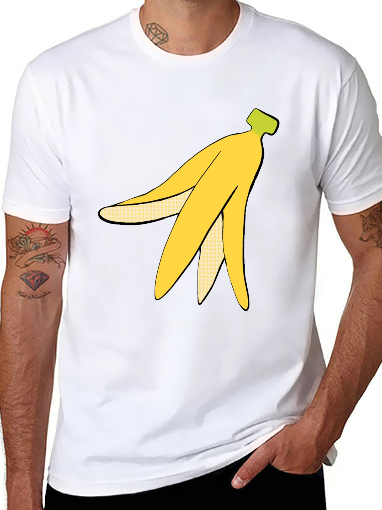 Banana Peel Graphic Tee - Quirky Black T-Shirt
