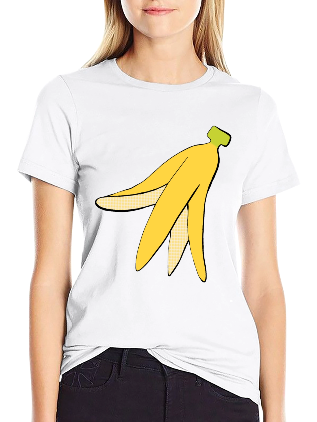 Banana Peel Graphic Tee - Quirky Black T-Shirt