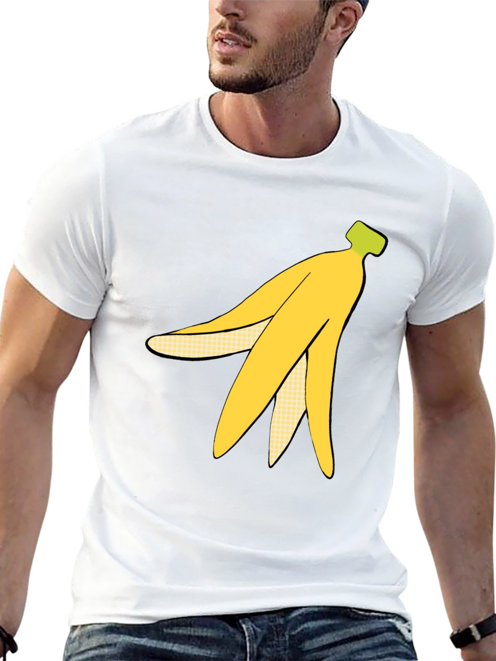 Banana Peel Graphic Tee - Quirky Black T-Shirt