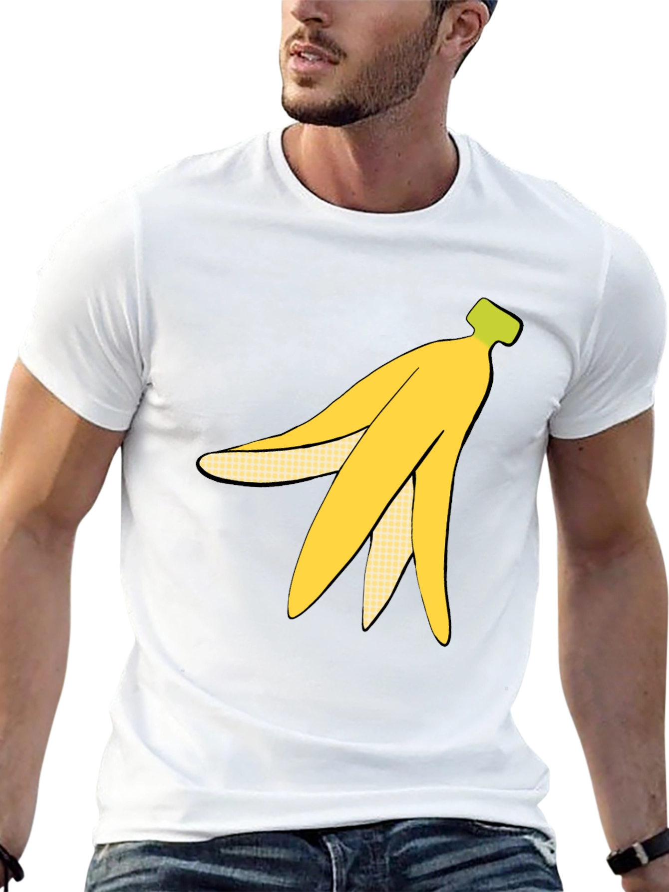 Banana Peel Graphic Tee - Quirky Black T-Shirt