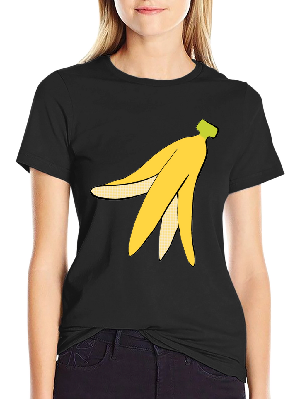Banana Peel Graphic Tee - Quirky Black T-Shirt