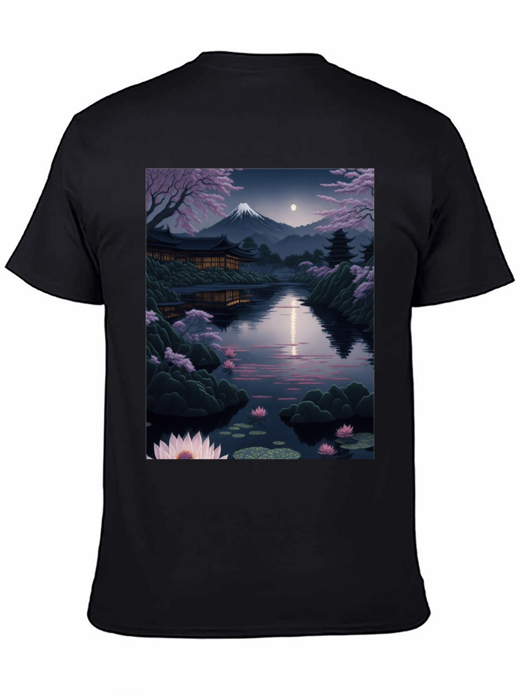 Japanese Landscape Graphic Tee - Black