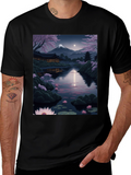 Japanese Landscape Graphic Tee - Black