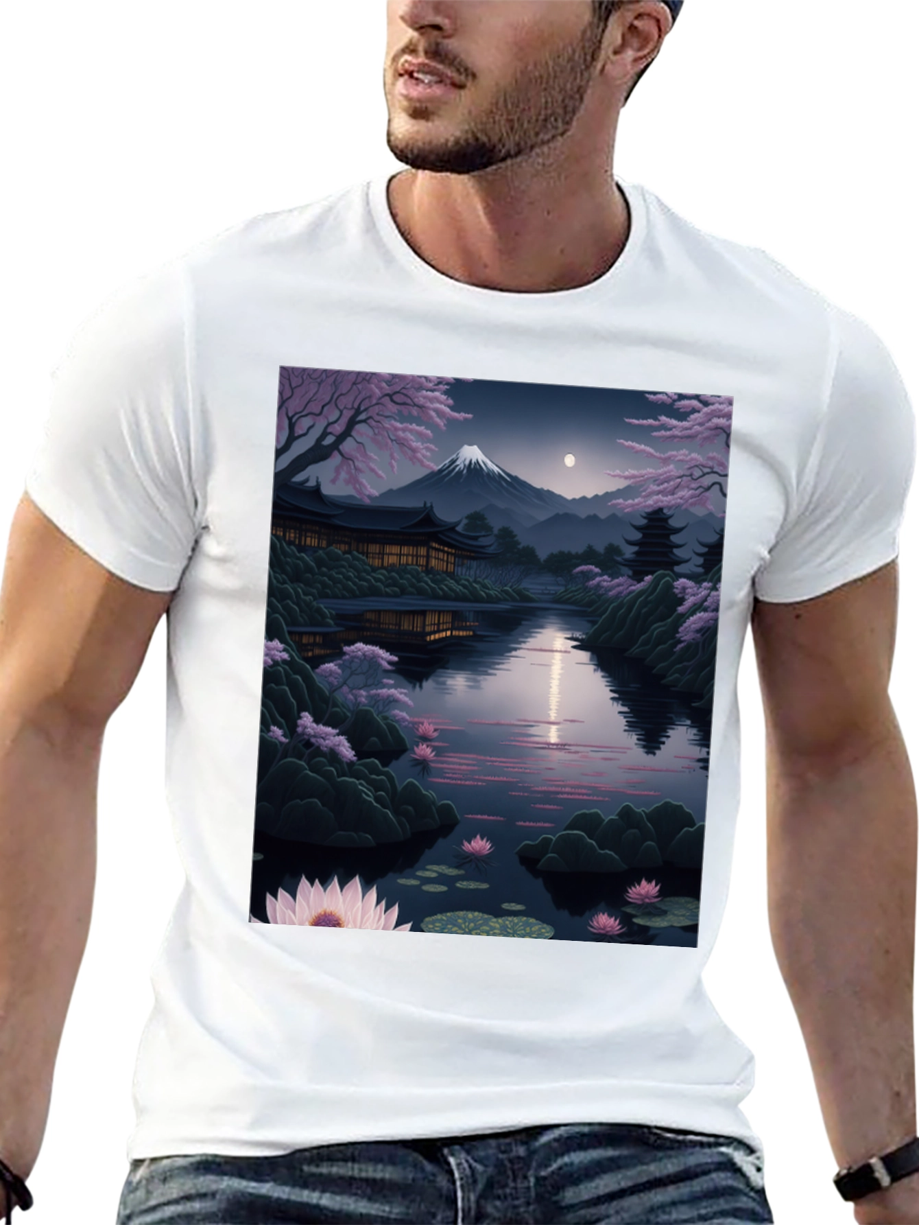 Japanese Landscape Graphic Tee - Black