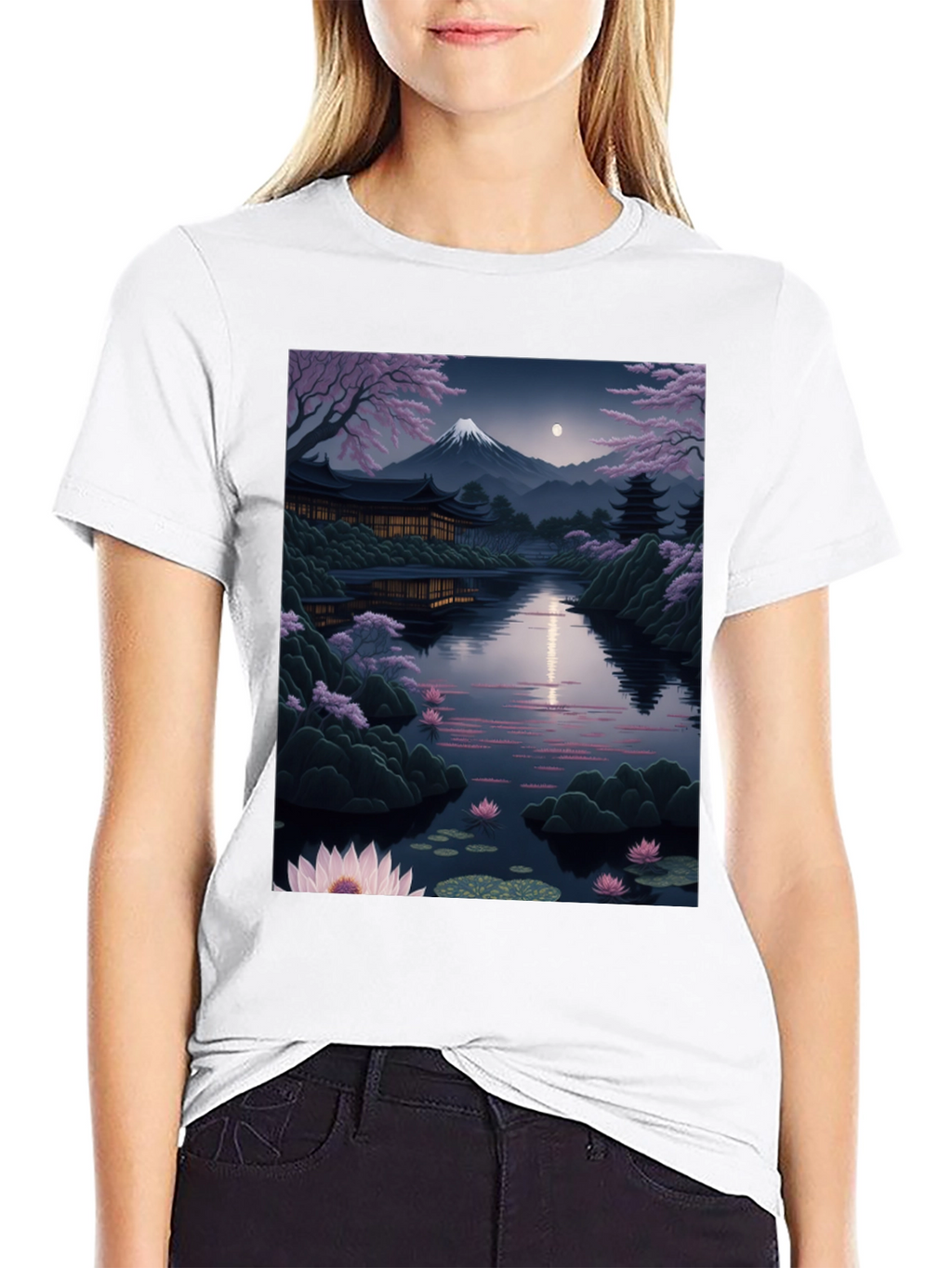 Japanese Landscape Graphic Tee - Black
