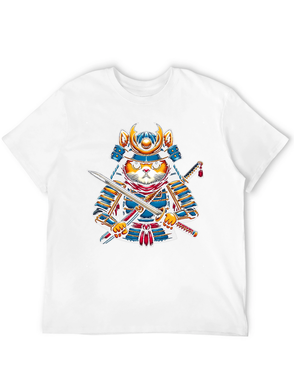 Samurai Cat T-Shirt - Warrior Kitten Graphic Tee