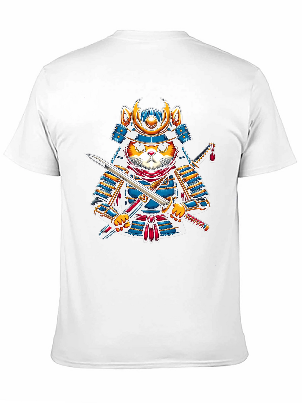 Samurai Cat T-Shirt - Warrior Kitten Graphic Tee