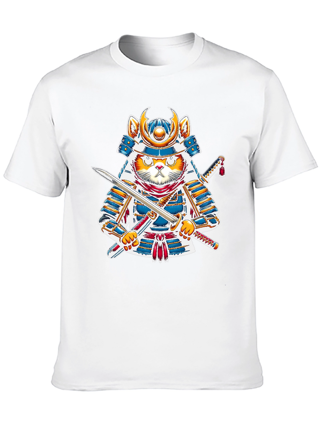 Samurai Cat T-Shirt - Warrior Kitten Graphic Tee