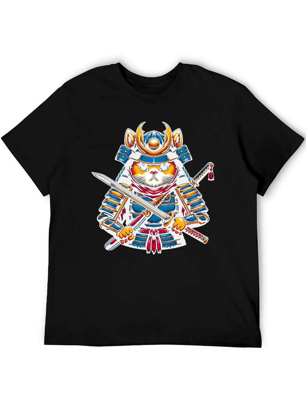Samurai Cat T-Shirt - Warrior Kitten Graphic Tee