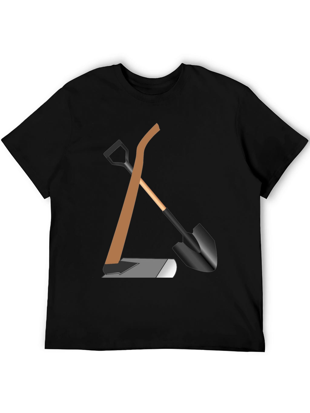 Gardening Tools Graphic Tee - Black Cotton Shirt
