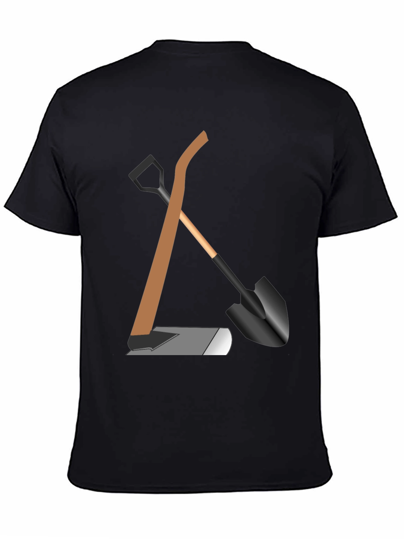 Gardening Tools Graphic Tee - Black Cotton Shirt