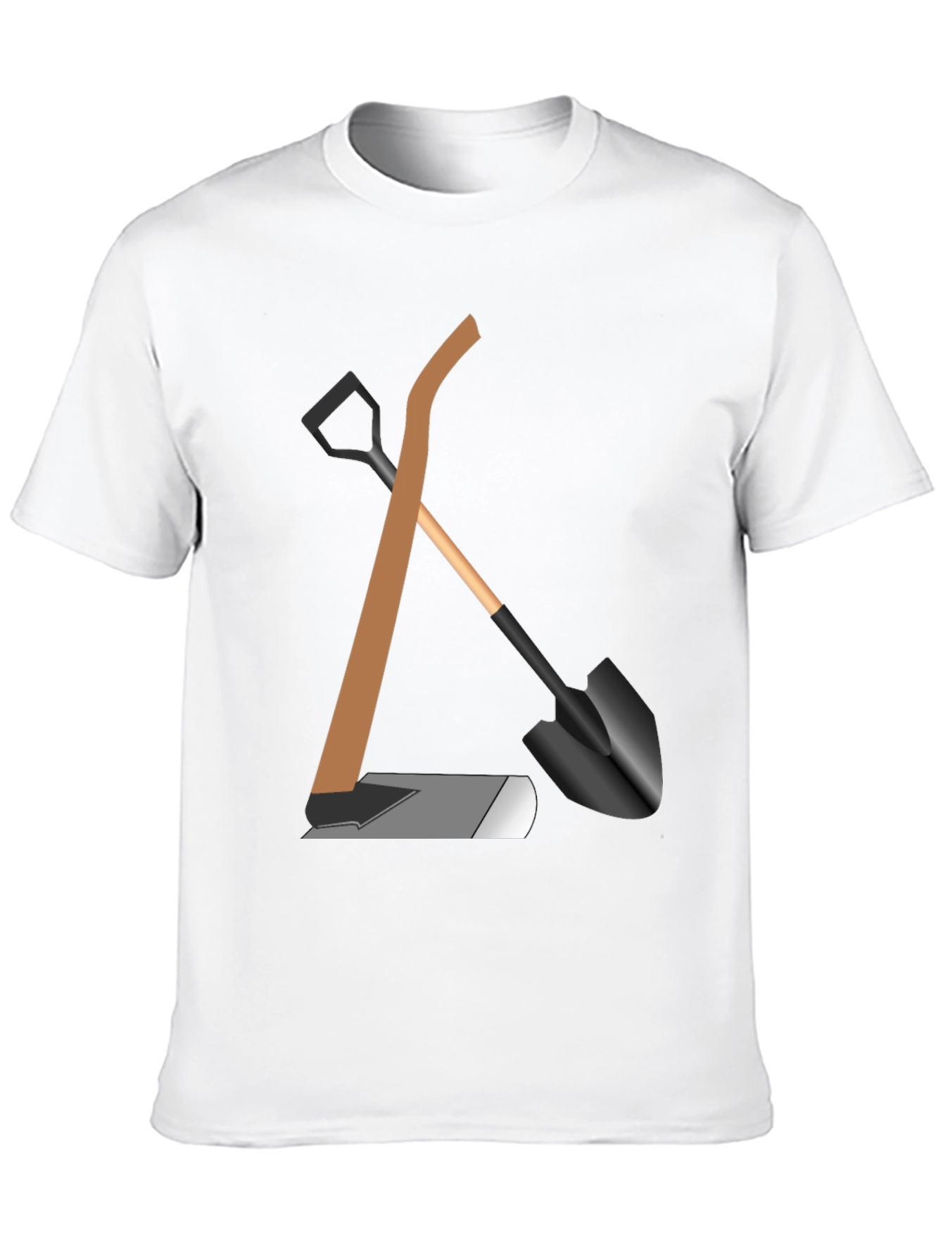 Gardening Tools Graphic Tee - Black Cotton Shirt
