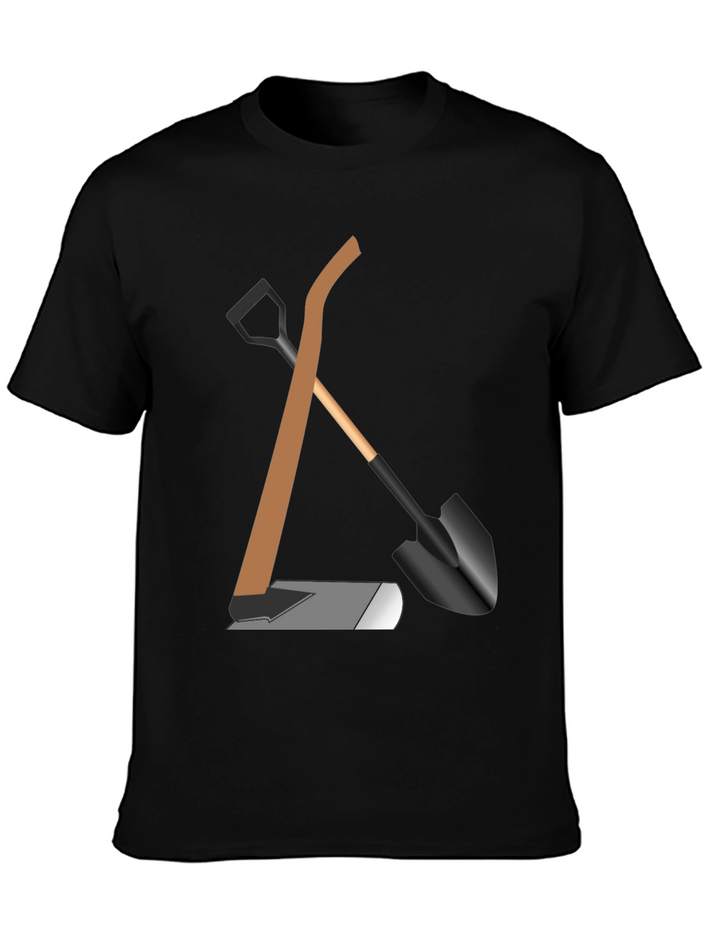 Gardening Tools Graphic Tee - Black Cotton Shirt