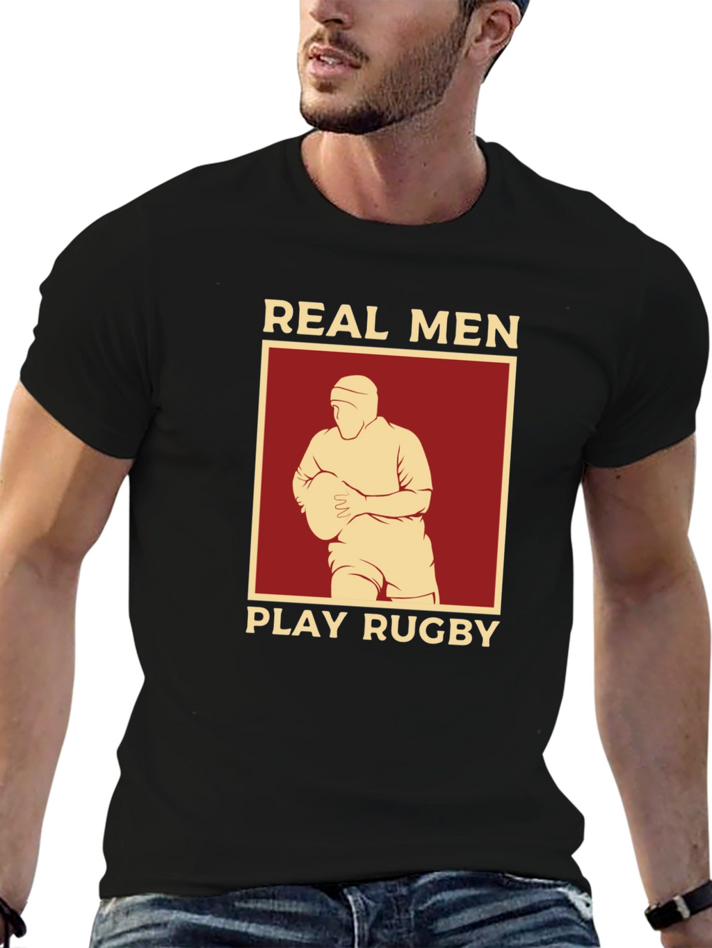 Real Men Play Rugby Graphic T-Shirt