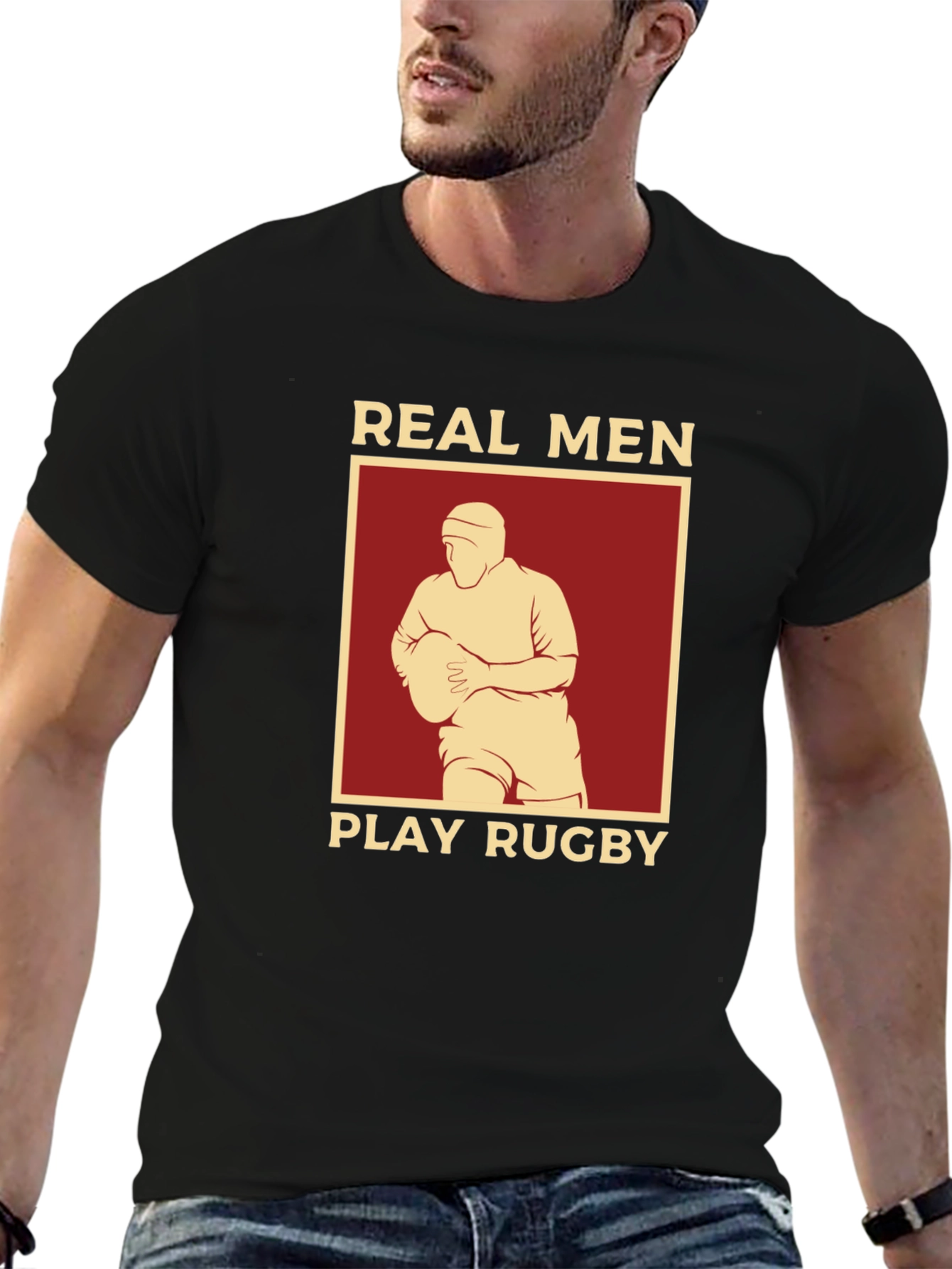 Real Men Play Rugby Graphic T-Shirt